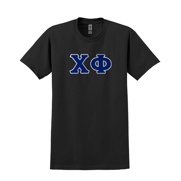 Chi Phi Fraternity Sewn on Greek Letter Gildan T-shirt