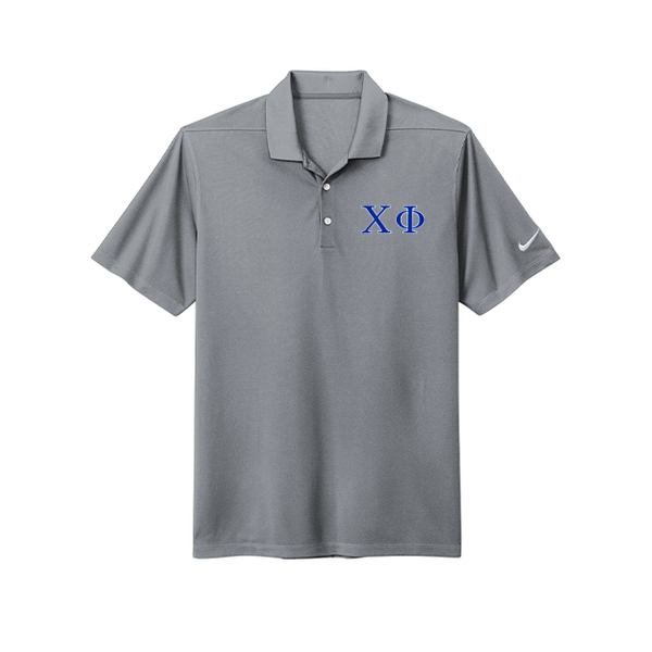 Chi Phi Fraternity Greek letter embroidered Nike polo