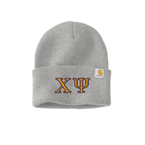 Chi Psi Fraternity embroidered Greek letters Carhartt Watch Cap