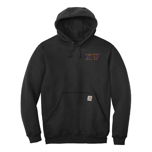 Chi Psi Fraternity Carhartt Embroidered Greek Letter Midweight Hooded Sweatshirt