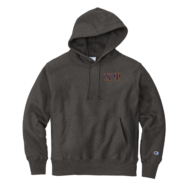 Chi Psi Fraternity Champion Reverse Weave Embroidered Greek Letter Hoodie