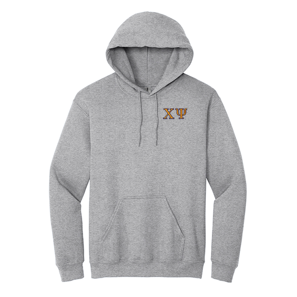 Chi Psi Fraternity Embroidered Greek Letters Gildan Hoodie