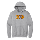 Chi Psi Fraternity Sewn on Greek Letter Gildan Hoodie