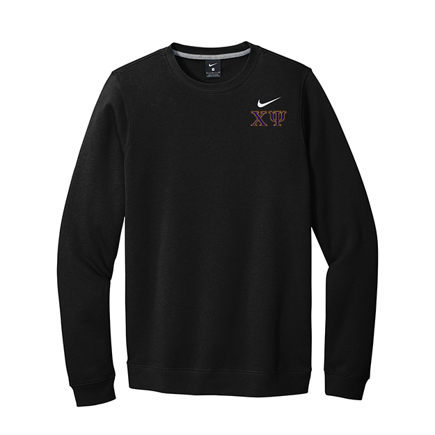 Chi Psi Fraternity Nike Crewneck Sweatshirt Embroidered Greek Letters