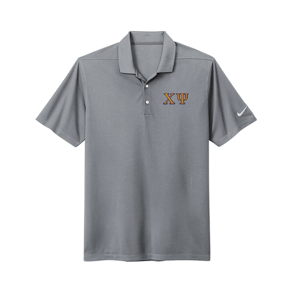 Chi Psi Fraternity Greek letter embroidered Nike polo