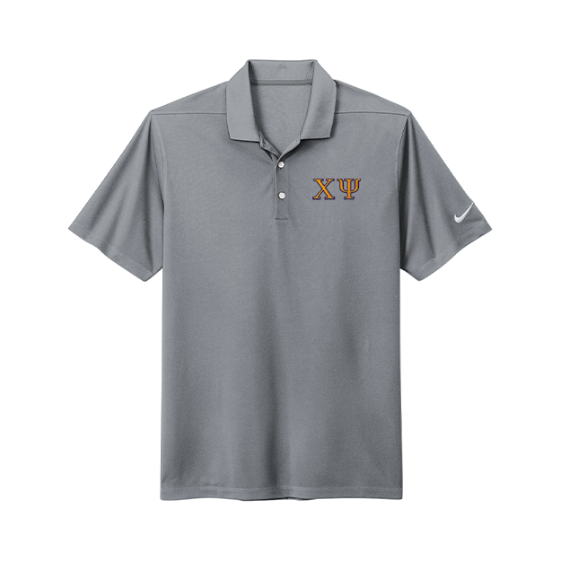 Chi Psi Fraternity Greek letter embroidered Nike polo