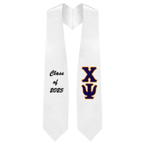 Custom Chi Psi Fraternity Tackle Twill Greek Letter Graduation Stole