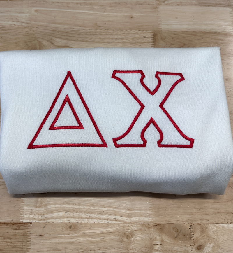 Fraternity Embroidered Greek Letter Outline Gildan Crewneck Sweatshirt