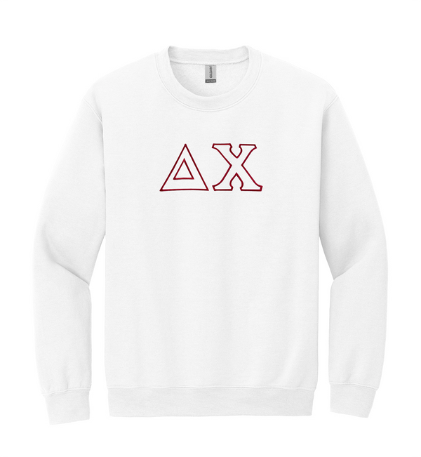 Delta Chi Fraternity Embroidered Greek Letter Outline Gildan Crewneck Sweatshirt