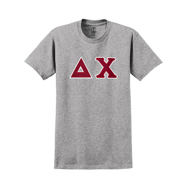 Delta Chi&nbsp;Fraternity Sewn on Greek Letter Gildan T-shirt