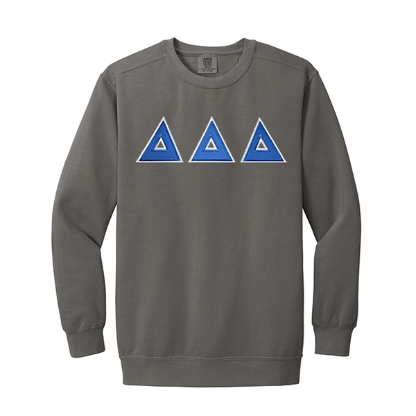 Delta Delta Delta Sorority Comfort Colors Greek Letter Crewneck Sweatshirt