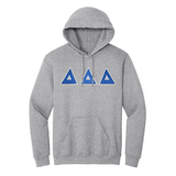 Delta Delta Delta Sorority Sewn on Greek Letter Gildan Hoodie