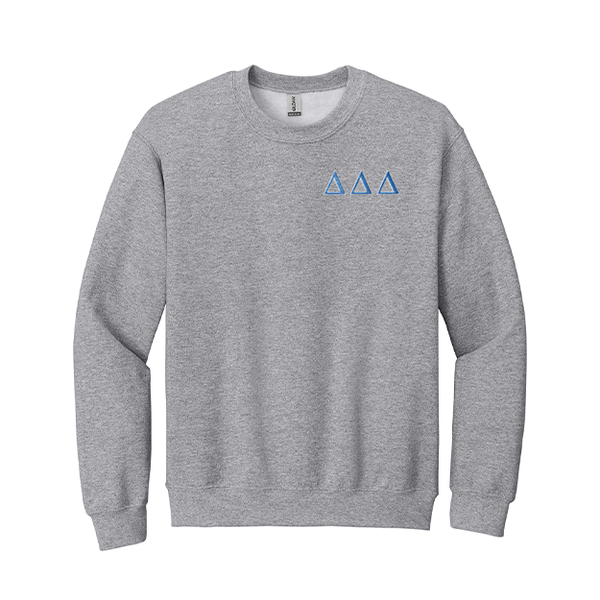 Delta Delta Delta Sorority Embroidered Greek Letter Crewneck Sweatshirt