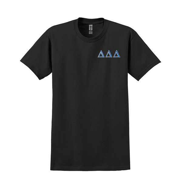Delta Delta Delta Sorority Embroidered Greek Letter Gildan T-shirt