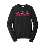Premium Delta Delta Delta Sorority Satin Stitch Sewn on Greek Letter Fan Favorite Port and Company Crewneck Sweatshirt