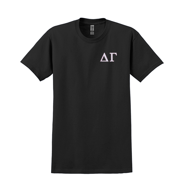 Delta Gamma Sorority Embroidered Greek Letter Gildan T-shirt