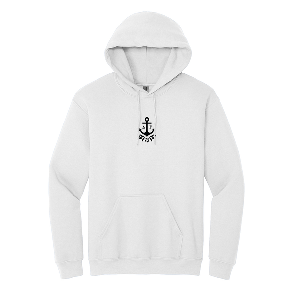 Wear your Delta Gamma Brandmark with pride in this enduring style Gildan hoodie. It features your distinct ΔΓ Brandmark embroidered on the center chest.