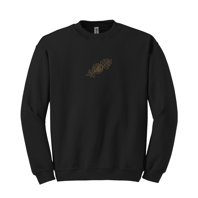 Wear your Delta Gamma Floral Element with pride and classic style in this warm Gildan crewneck sweatshirt. It features your distinct ΔΓ Floral Element expertly embroidered on the center chest