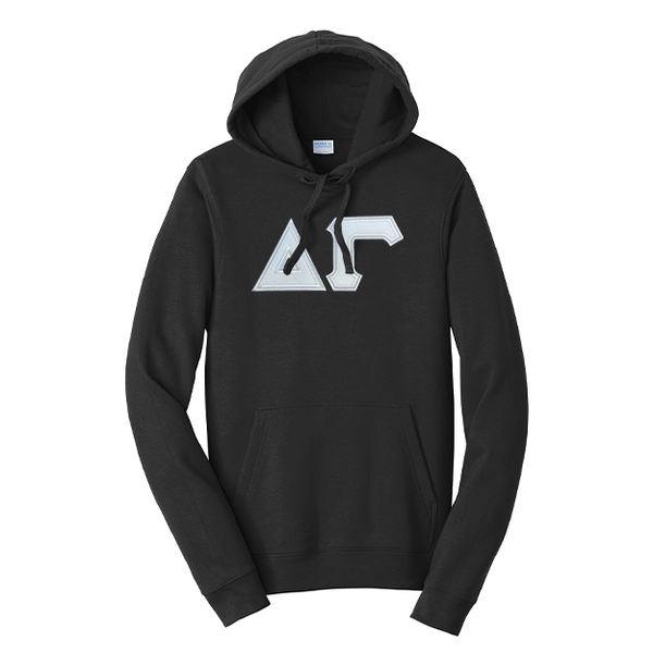 Premium Delta Gamma Sorority Satin Stitch Sewn on Greek Letter Fan Favorite Port and Company Hoodie