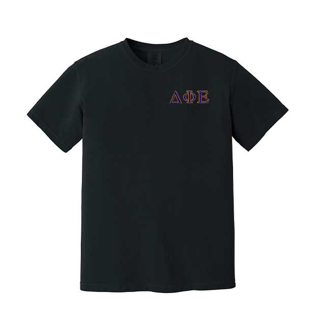 Delta Phi Epsilon Sorority Embroidered Greek Letter Comfort Colors T-shirt