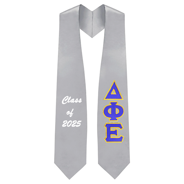 Custom Delta Phi Epsilon Sorority Tackle Twill Greek Letters Graduation Stole