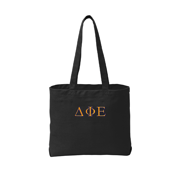 Delta Phi Epsilon Sorority Beach Wash Tote Bag Embroidered Greek Letters