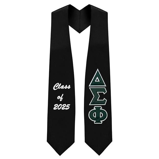 Custom Delta Sigma Phi Fraternity Tackle Twill Greek Letter Graduation Stole