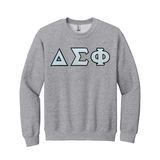 Delta Sigma Phi Fraternity Sewn on Greek Letter Gildan Crewneck Sweatshirt