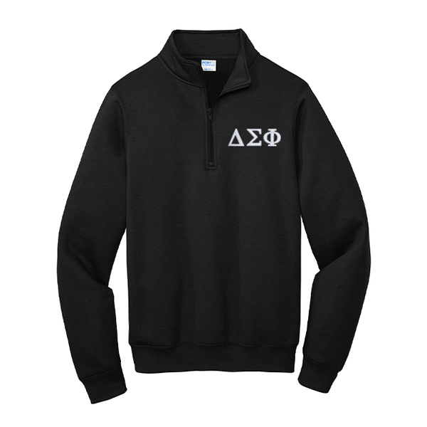 Delta Sigma Phi Fraternity Port Authority Quarter Zip With Embroidered Greek Letters
