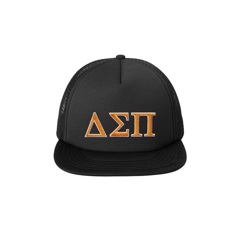 Represent your Delta Sigma Pi fraternity with this well-made foam trucker hat. Your distinguished ΔΣΠ Greek letters are expertly embroidered, offering a sharp way to represent your affiliation.