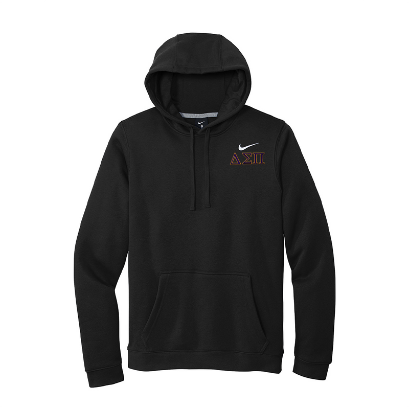 Represent your Delta Sigma Pi fraternity in this premium Nike hoodie, featuring your letters in a refined embroidered style. Your distinguished ΔΣΠ Greek letters will be neatly embroidered.