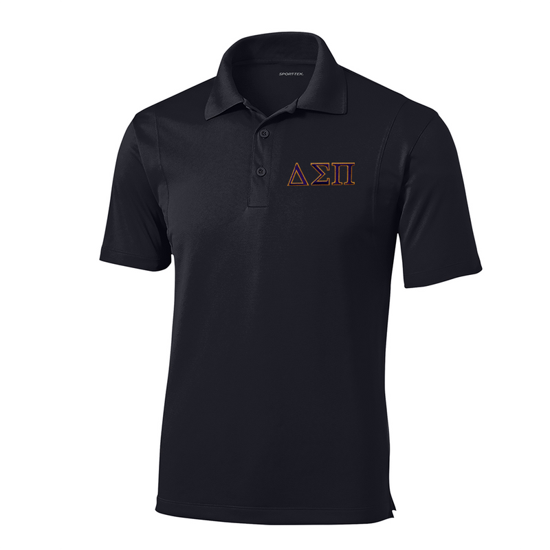Represent your Delta Sigma Pi fraternity with this performance-driven embroidered Sport-Tek Micropique Polo. Your distinguished ΔΣΠ Greek letters are neatly embroidered, offering a sharp and resilient way to display your affiliation