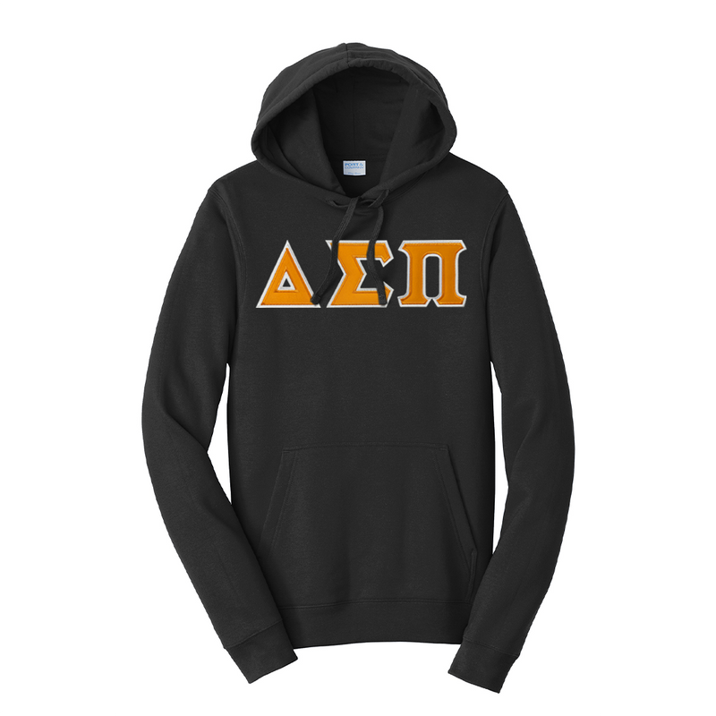Represent your Delta Sigma Pi fraternity in this premium Fan Favorite Port &amp; Company hooded sweatshirt. The distinguished ΔΣΠ Greek letters are sewn on with high-quality satin stitching for a sharp and lasting look.