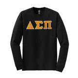 Represent your Delta Sigma Pi fraternity in this durable Gildan long sleeve t-shirt, perfect for showcasing your brotherhood. This quality long sleeve features your distinguished ΔΣΠ Greek letters meticulously sewn on for a timeless and bold appearance