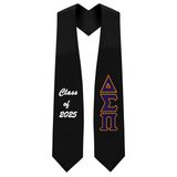 Custom Delta Sigma Pi Fraternity Tackle Twill Greek Letter Graduation Stole