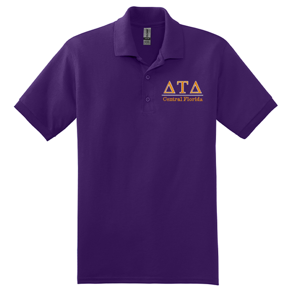 Delta Tau Delta Polo Embroidered Greek Letters Central Florida