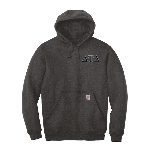 Delta Tau Delta Fraternity Carhartt Embroidered Greek Letter Midweight Hooded Sweatshirt