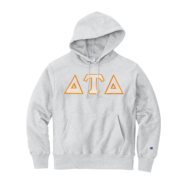 Delta Tau Delta Fraternity Champion Reverse Weave Greek Letter Hoodie