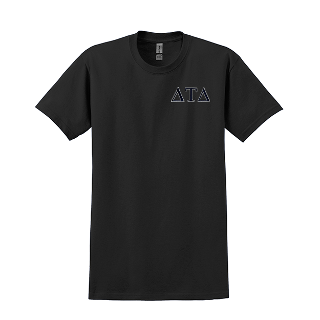 Delta Tau Delta Fraternity Embroidered Greek Letter Gildan T-shirt