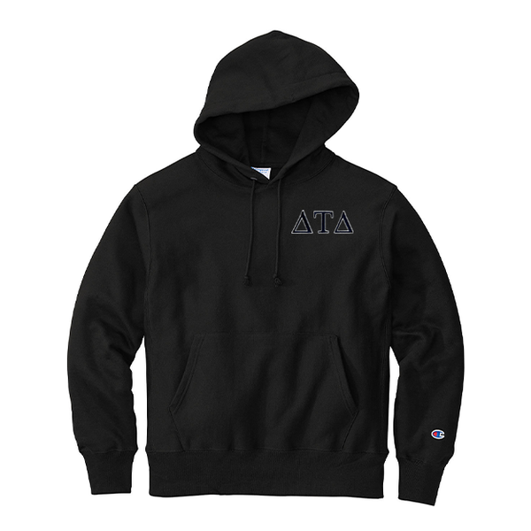 Delta Tau Delta Fraternity Champion Reverse Weave Embroidered Greek Letter Hoodie