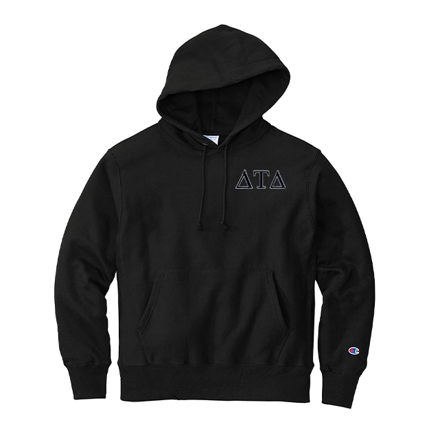 Delta Tau Delta Fraternity Champion Reverse Weave Embroidered Greek Letter Hoodie