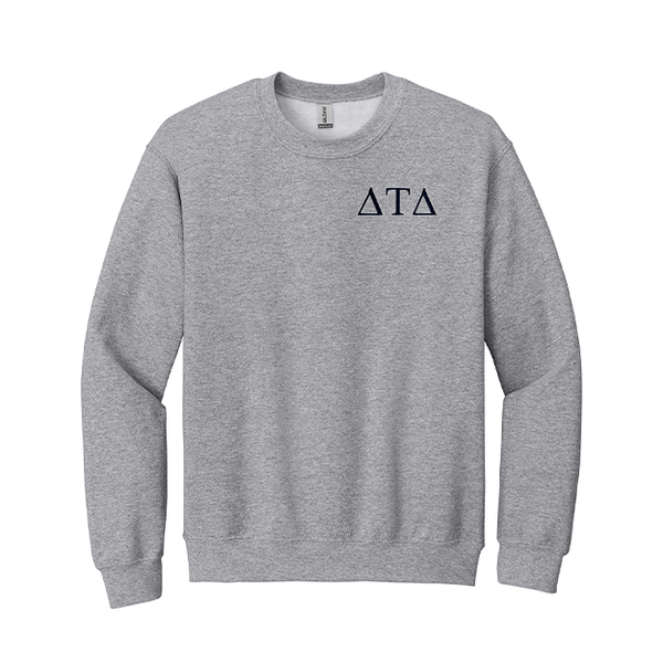 Delta Tau Delta Fraternity Embroidered Greek Letter Gildan Crewneck Sweatshirt.