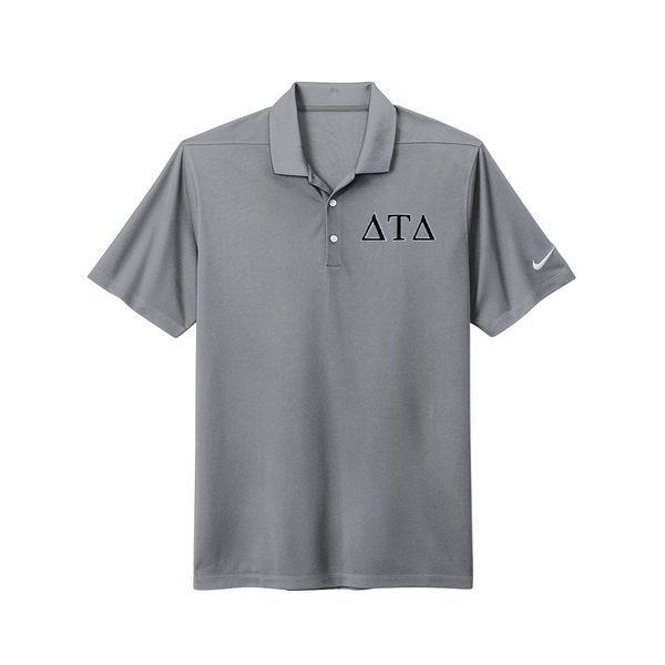 Wear your Delta Tau Delta letters on this performance-driven embroidered Nike polo. Your strong ΔΤΔ Greek letters are neatly embroidered on the left chest.