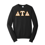 Delta Tau Delta Satin Stitch Sewn on Greek Letter Fan Favorite Port and Company Crewneck Sweatshirt