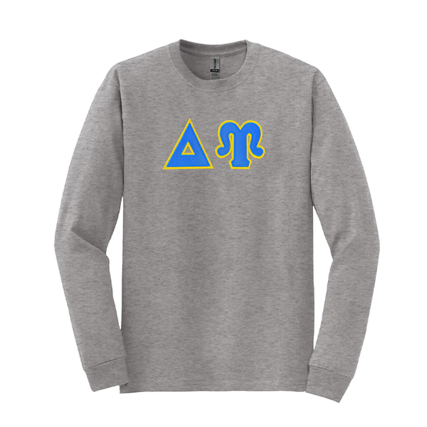Delta Upsilon Fraternity Sewn on Greek Letter Gildan Long Sleeve T-shirt