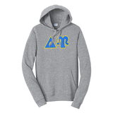Delta Upsilon Fraternity Satin Stitch Sewn on Greek Letter Fan Favorite Port and Company Hoodie