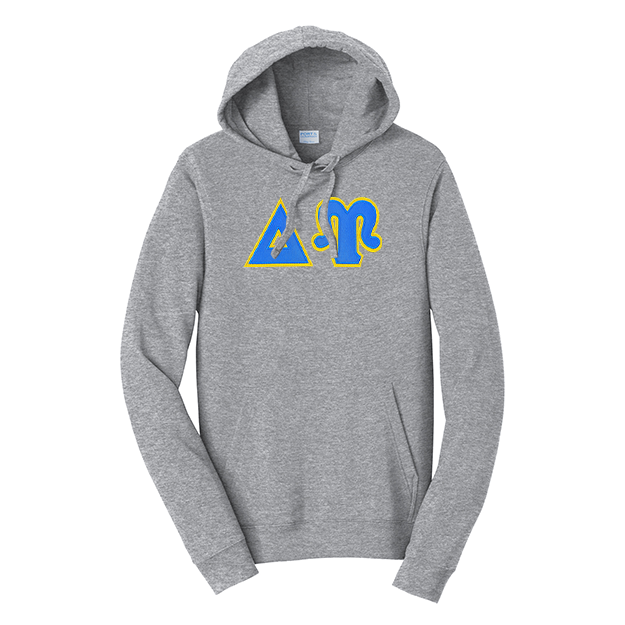 Delta Upsilon Fraternity Satin Stitch Sewn on Greek Letter Fan Favorite Port and Company Hoodie