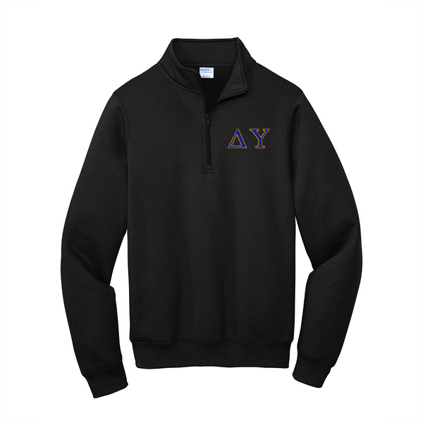 Delta Upsilon Fraternity Quarter Zip Embroidered Greek Letters