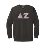 Delta Zeta Sorority Comfort Colors Greek Letter Crewneck Sweatshirt