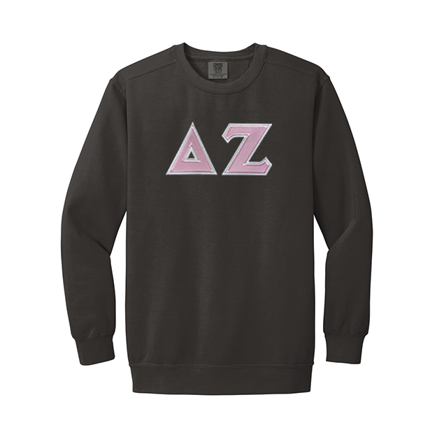 Delta Zeta Sorority Comfort Colors Greek Letter Crewneck Sweatshirt